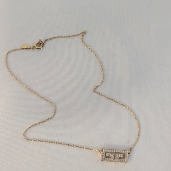 Givenchy Gold Rhinestone Necklace - Picture 2 of 7